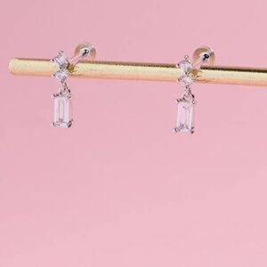Mure + Grand Baguette Cute Sterling Silver Drop Earrings